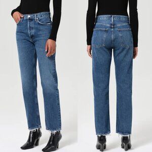 Agolde Blue Straight Leg Jeans